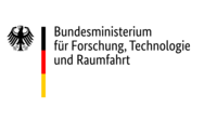 Das Bild zeigt das Logo des Bundesministeriums für Bildung und Forschung (BMBF) mit dem Text „GEFÖRDERT VOM“ darüber; das Logo besteht aus einem stilisierten Bundesadler sowie einem senkrechten Streifen in den Farben der deutschen Flagge – Schwarz, Rot und Gold.