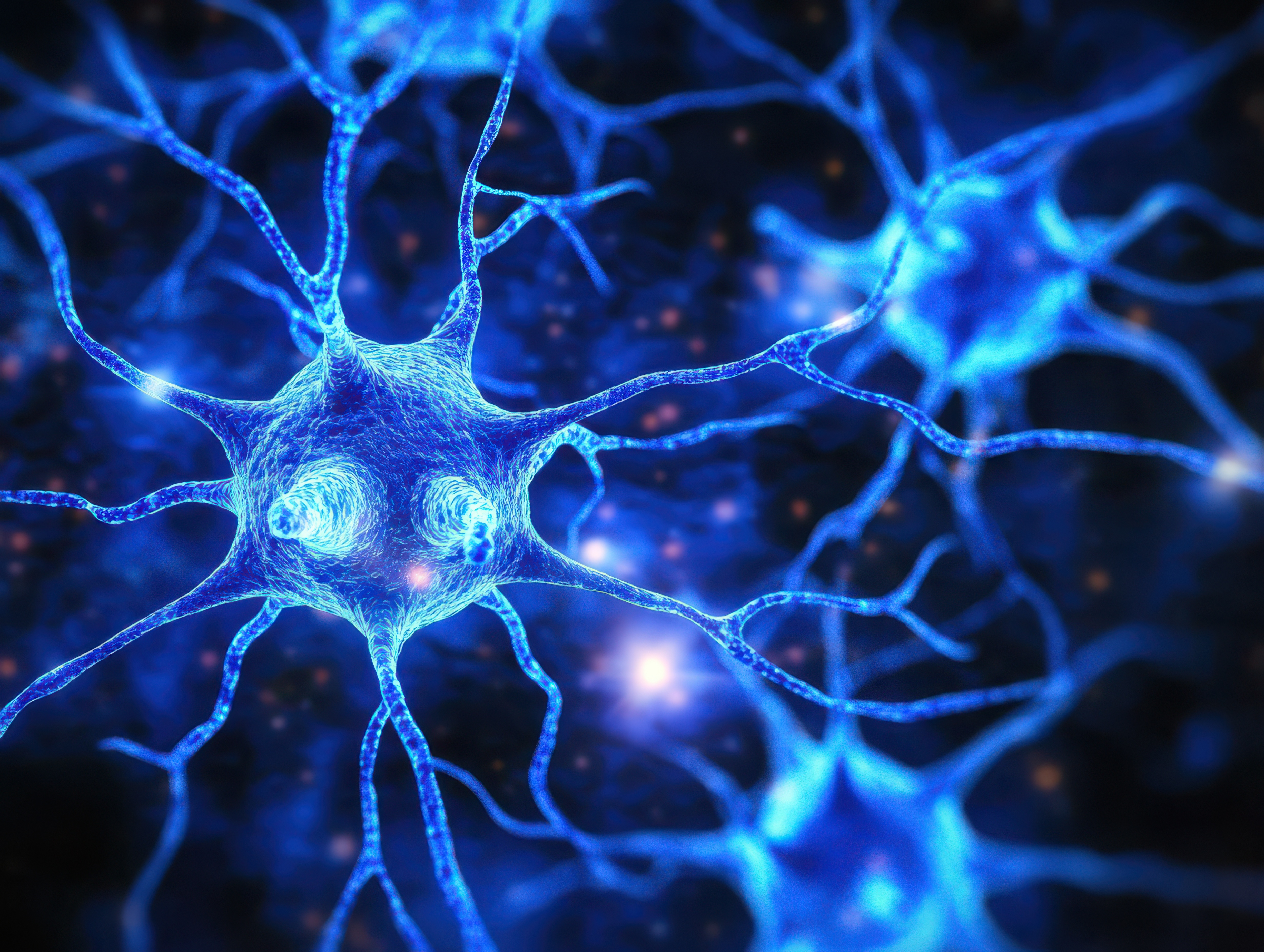 KI-generiertes Bild von Nervenfasern (Axonen)